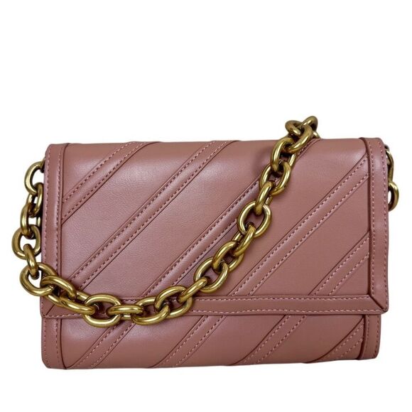 Madison West Women's Pink Shoulder Bag Small Flap Snap Closure - Picture 1 of 11